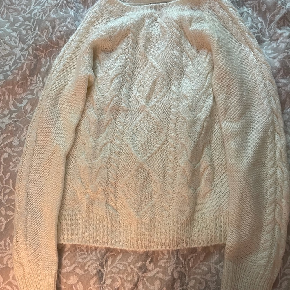 Long sleeve white sweater